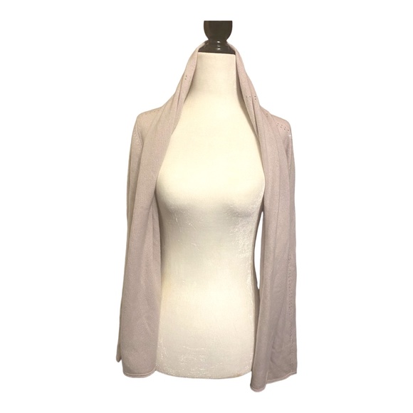 CASHMERE, MARCCAIN, beige shrug with silver coloured rhinestones - Picture 2 of 16